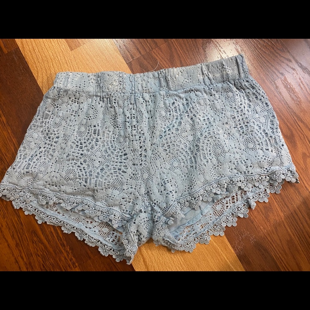 Comfortable blue lace shorts